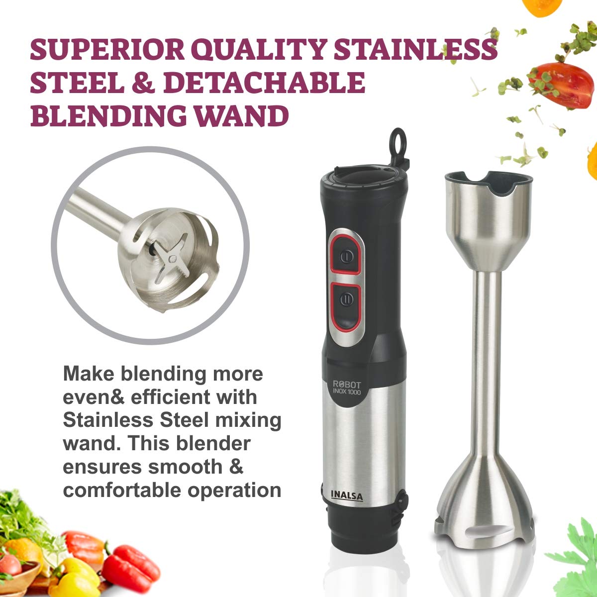 Premium Stainless Steel Blade, Powerful Mini Handy 800ML Push Chopper 800ml  Steel Large Manual Hand-Press