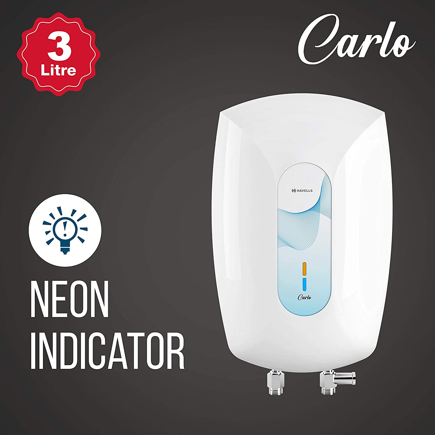 Havells Carlo 3 Litre Instant Water Heater (White Blue) - Hungamastart