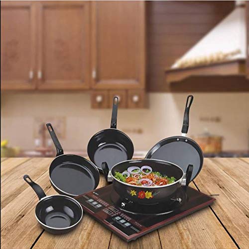 Country Kitchen country kitchen induction cookware sets - 8 piece nonstick  cast aluminum pots and pans with bakelite handles - non-toxic - sp