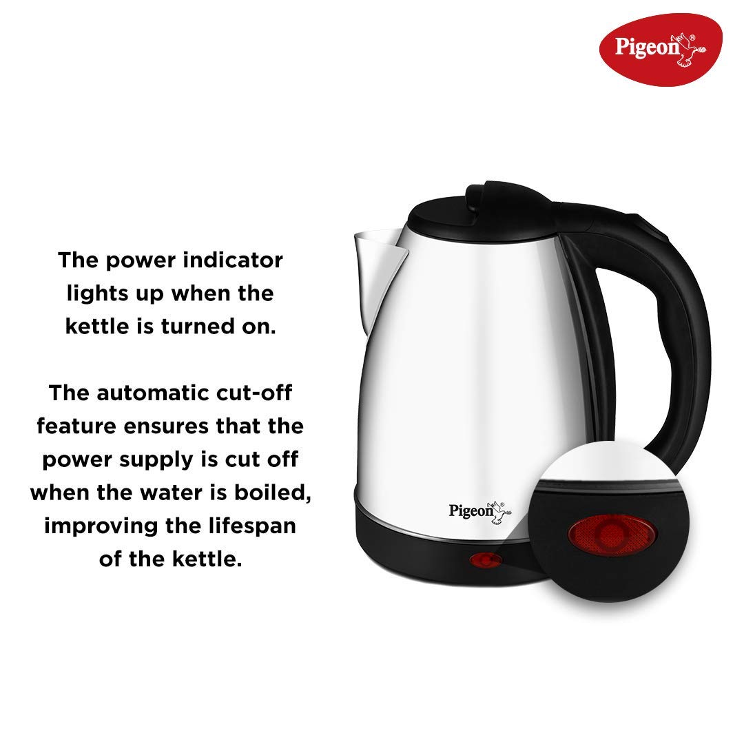 Pigeon 1.5L electric hot kettle with Hygienic stainless steel body, and 1  year warranty for