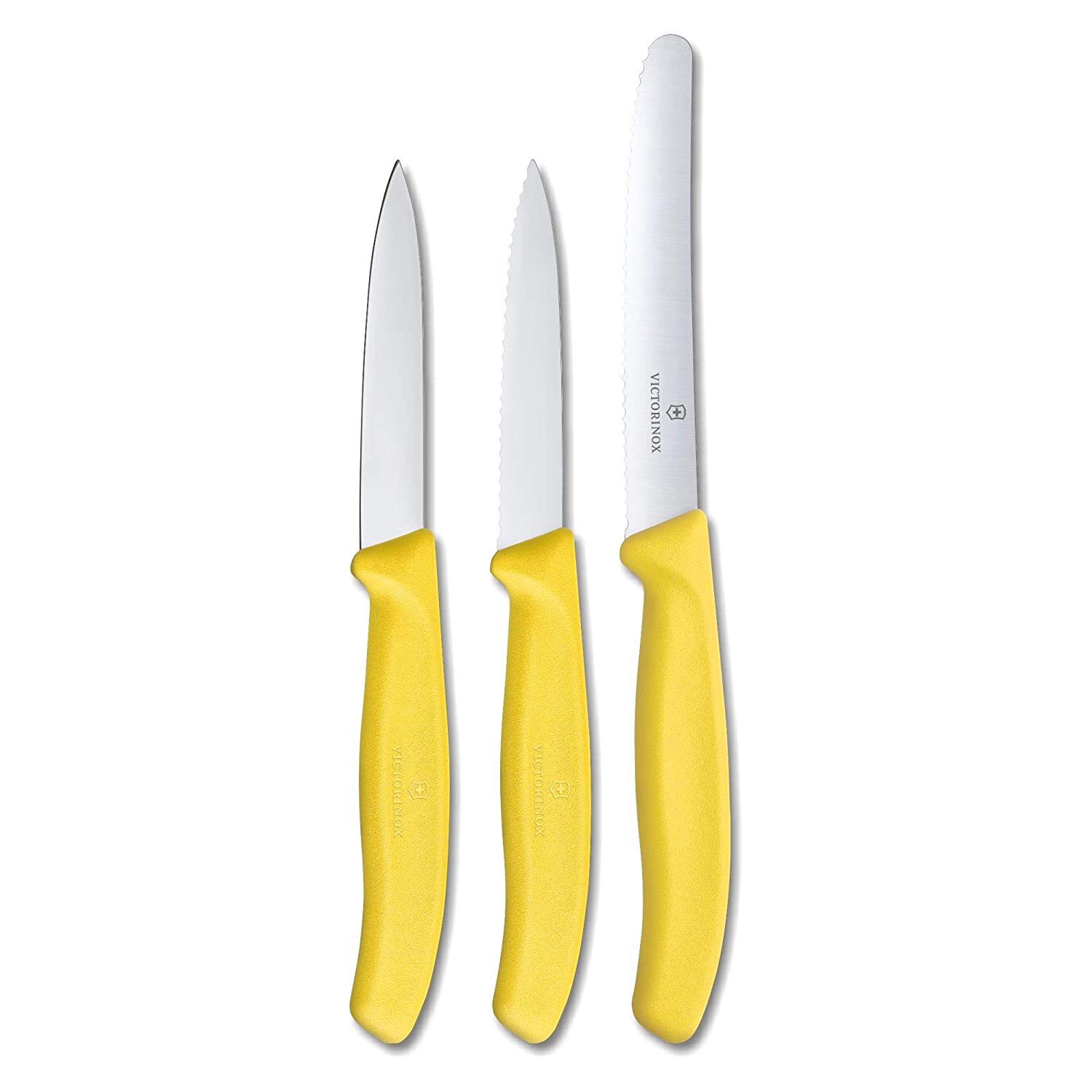 Victorinox Kitchen Knife Set of 3 Sharp Straight Edge and Wavy