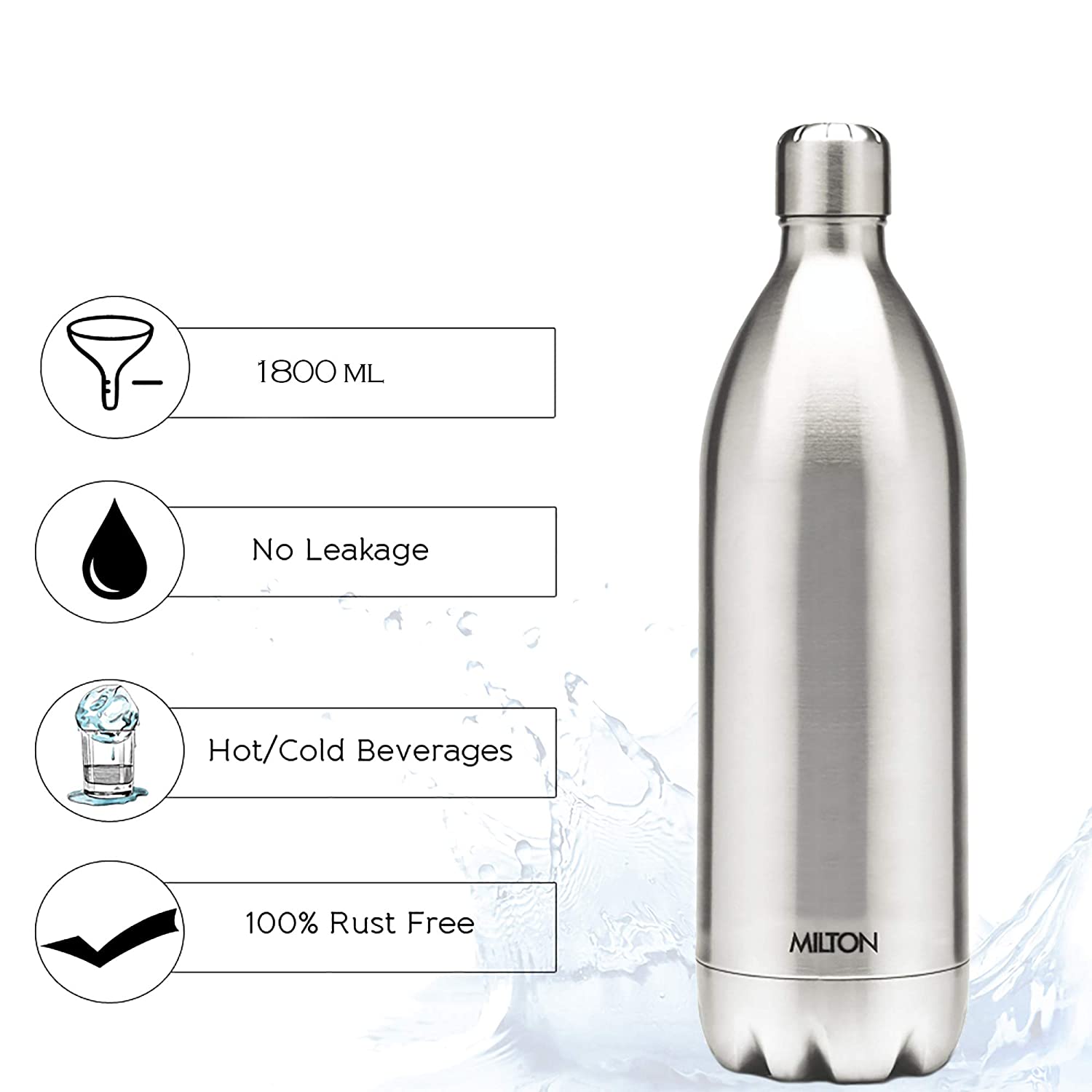 Buy Super Stainless Steel Odour Free Bottle Online - Milton