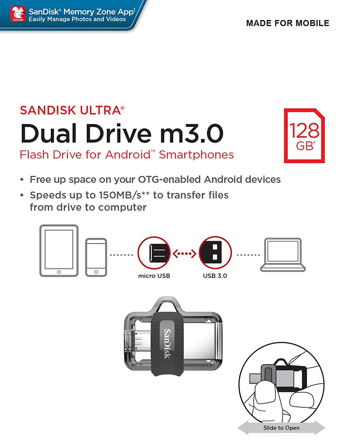 SanDisk Ultra Dual Drive M3.0 64GB USB 3.0 / micro USB (SDDD3-064G