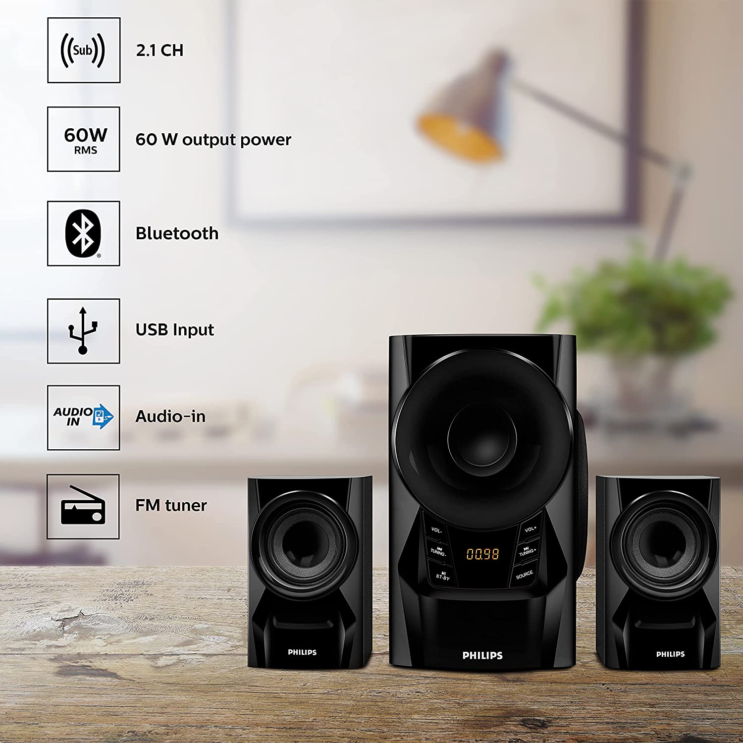 Philips home store theatre 2.1 bluetooth