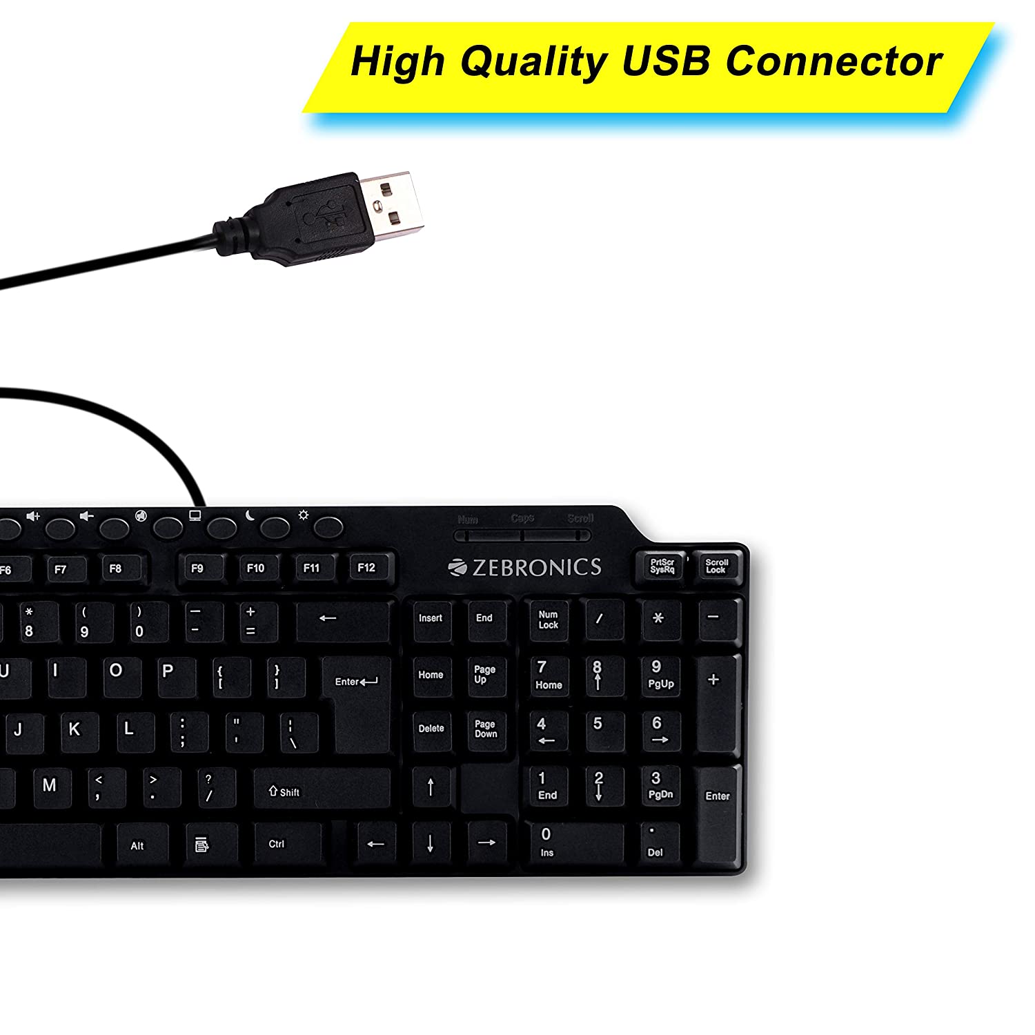 Zebronics ZEB-KM2100 Multimedia USB Keyboard Comes with 114 Keys Including  12 Dedicated Multimedia Keys  with Rupee Key Hungamastart Online  Shopping