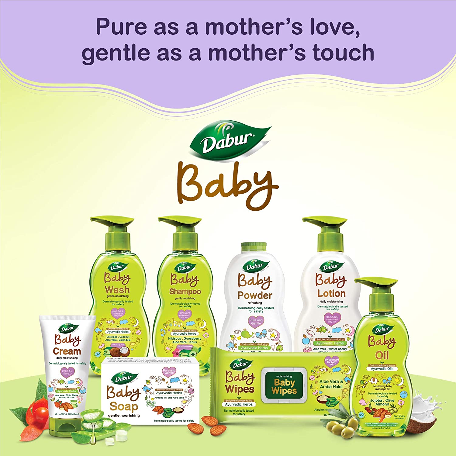 Dabur Baby Soap For Baby's Sensitive Skin with No Harmful Chemicals  Contains Aloe Vera & Almond Oil Hypoallergenic & Dermatologically Tested  with No Paraben & Phthalates - 75g ( Pack of 4) 