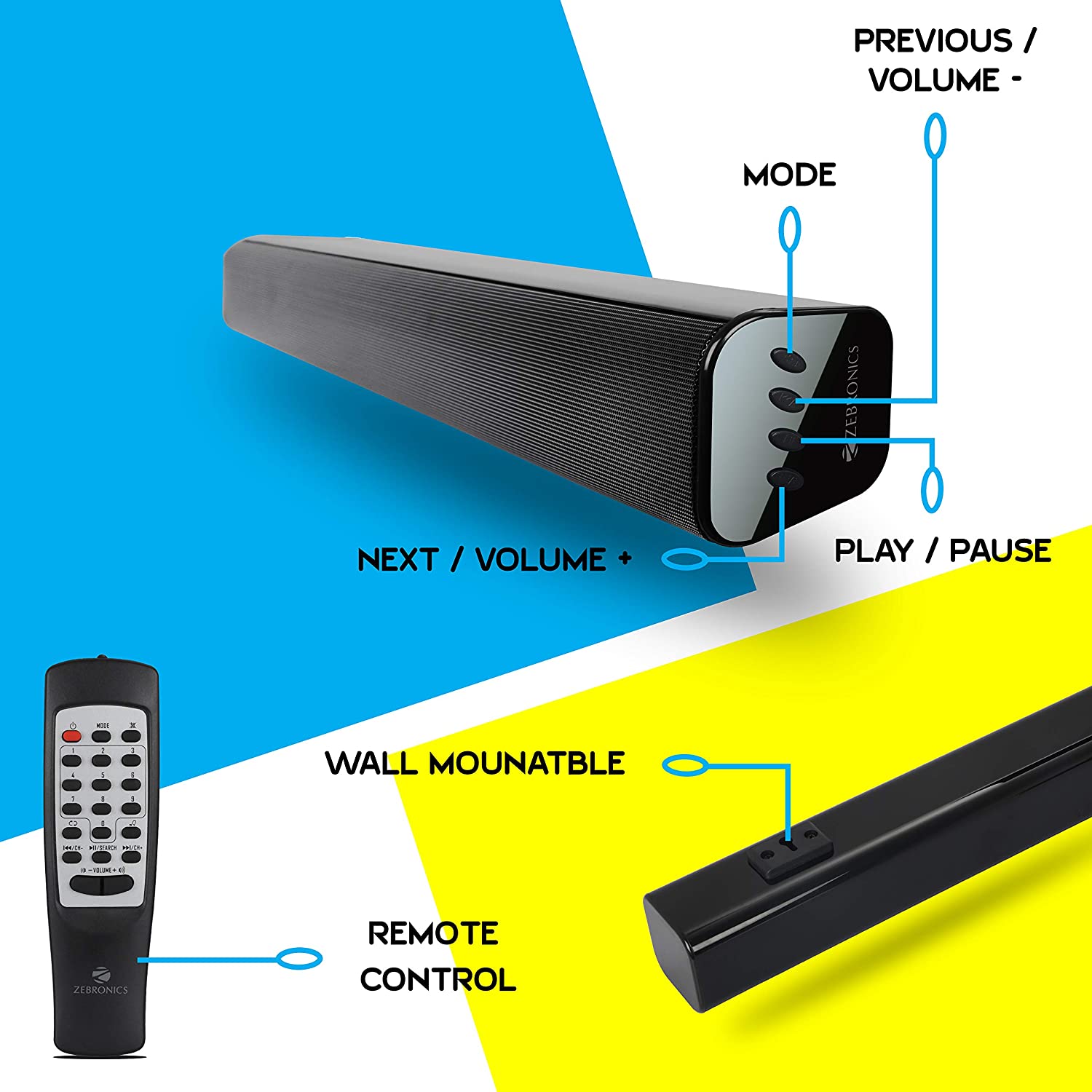 Zebronics best sale bluetooth soundbar