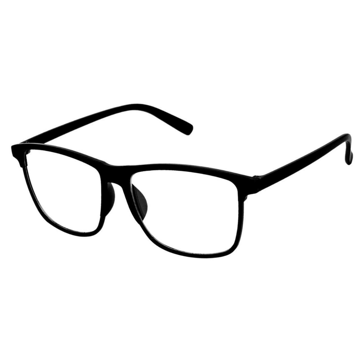 Dervin Black Transparent Rectangular Sunglasses Frame For Men & Women  (Black-Clear)