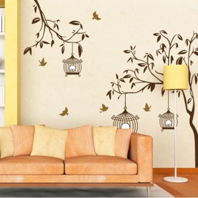 Brand - Solimo Wall Sticker for Living Room (The Lake & The  Mountains, Ideal Size on Wall - 200 cm x 150 cm) - Hungamastart