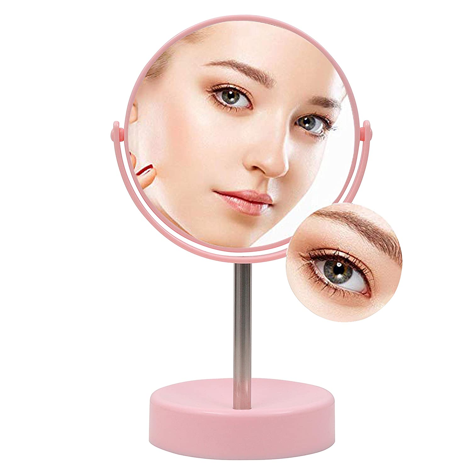 FOMIYES Hand held Mirrors Retro Decor Mini Mirrors Vintage Makeup Mirror  with Stand Portable Compact Table Mirror Rotating Mirror Magnifying Mirror