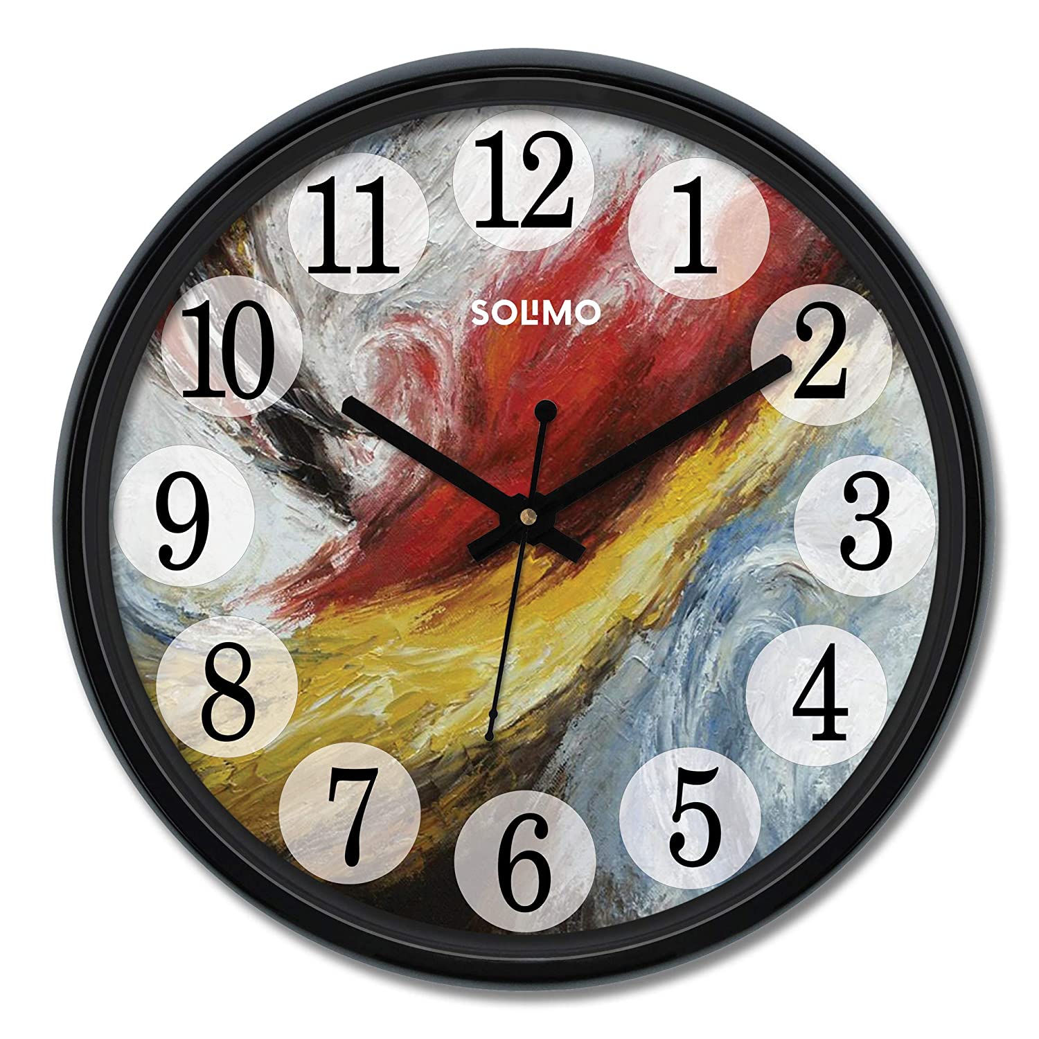 Real Silent Sweep Movement Plastic Designer Wall Clock (33 x 33 x 4 cm,  Brown)