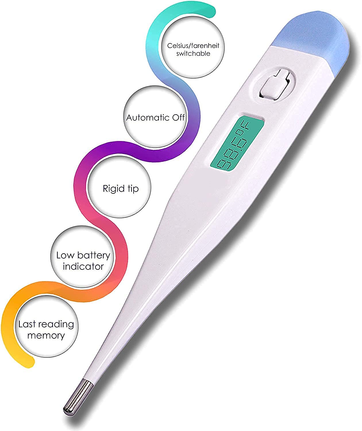 AccuSure Digital Thermometers MT 1027 Hard Tip (White) - Hungamastart