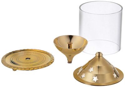 All Of All 11 inch Brass, Glass, Bone China Hookah Price in India