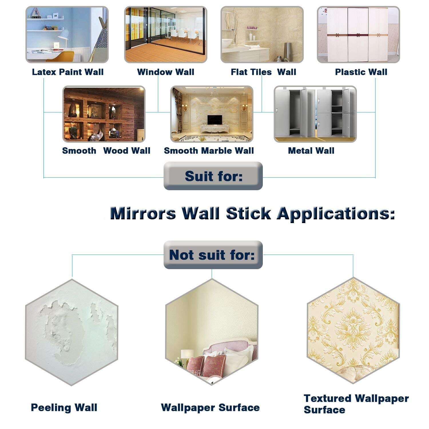 Buy Wall1Ders Silver Rectangular Acrylic Wall Mirror Sticker - 76