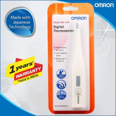 Omron MC 246 Digital Thermometer With Quick Measurement of Oral & Underarm  Temperature in Celsius & Fahrenheit, Water Resistant for Easy Cleaning -  Hungamastart