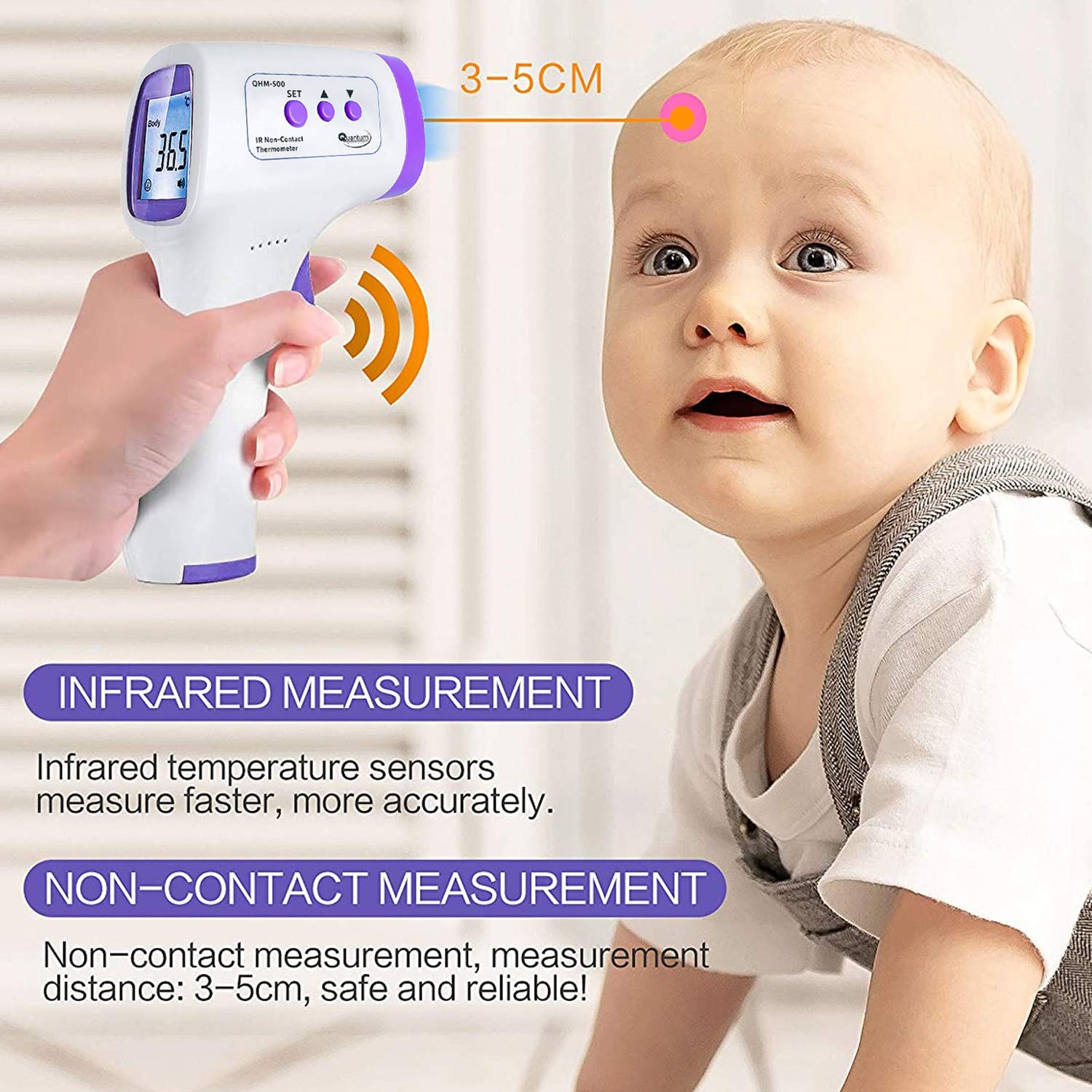 Thermometer SUNPHOR Infrared Forehead Thermometer for Adult and Kids,  Premium Non-Contact Medical Temperature Gun for Baby and Child, Digital No  Touch Thermometer, LCD Fast Display 