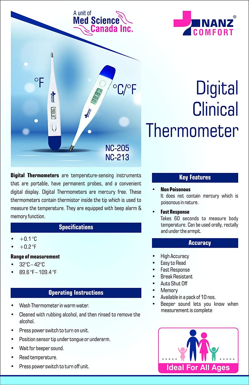 Digital Clinical Thermometer (Pack of 10) - Hungamastart
