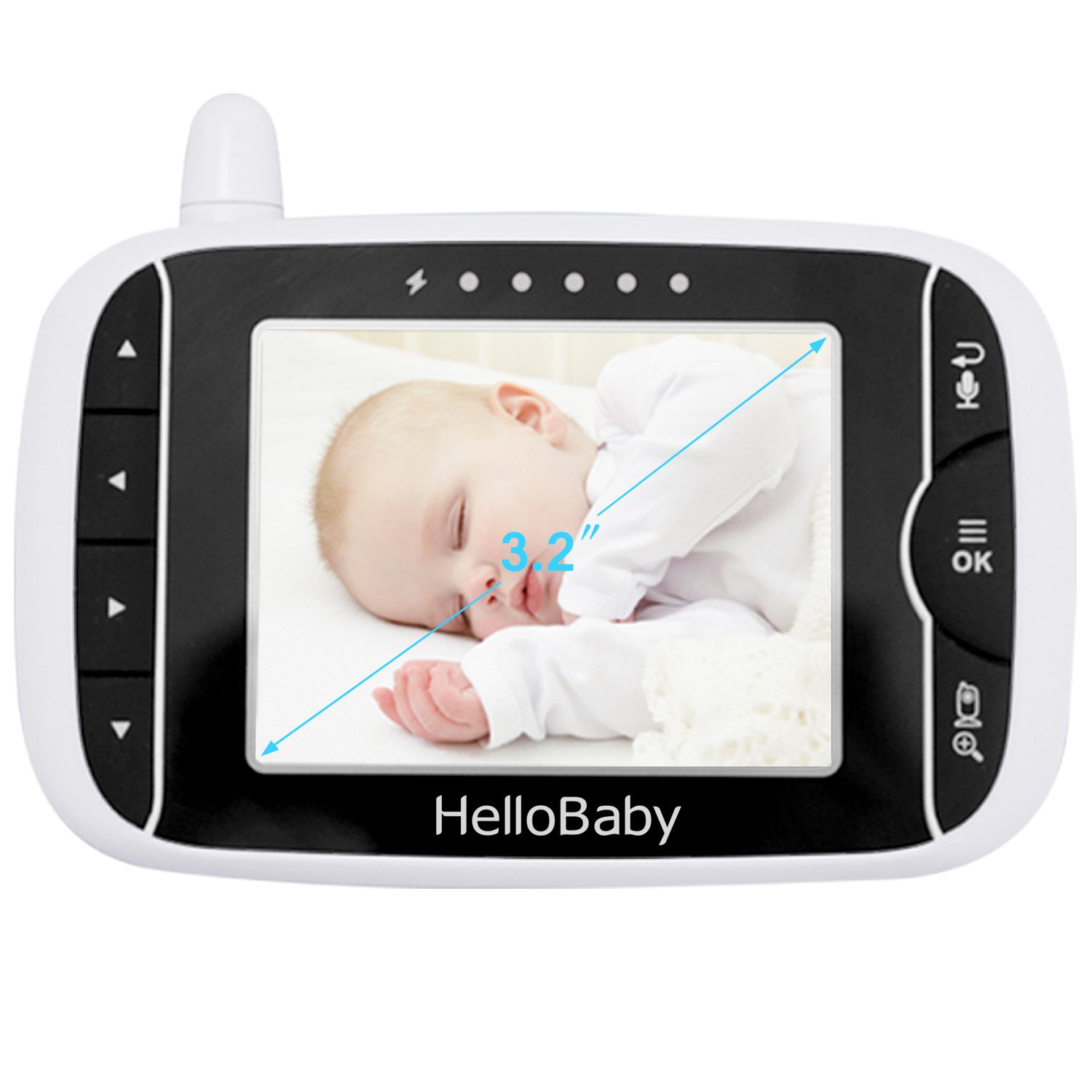  HelloBaby 3.2 Inch Video Baby Monitor with Night Vision &  Temperature Sensor, Two Way Talkback System : Baby