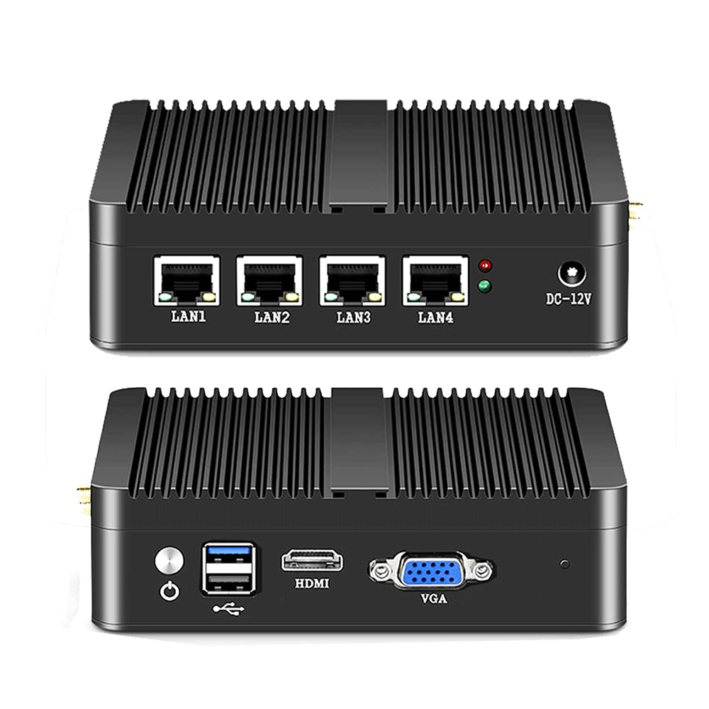 Slife Fanless Firewall Router/Mini PC with Quad Core J1900 4 NIC
