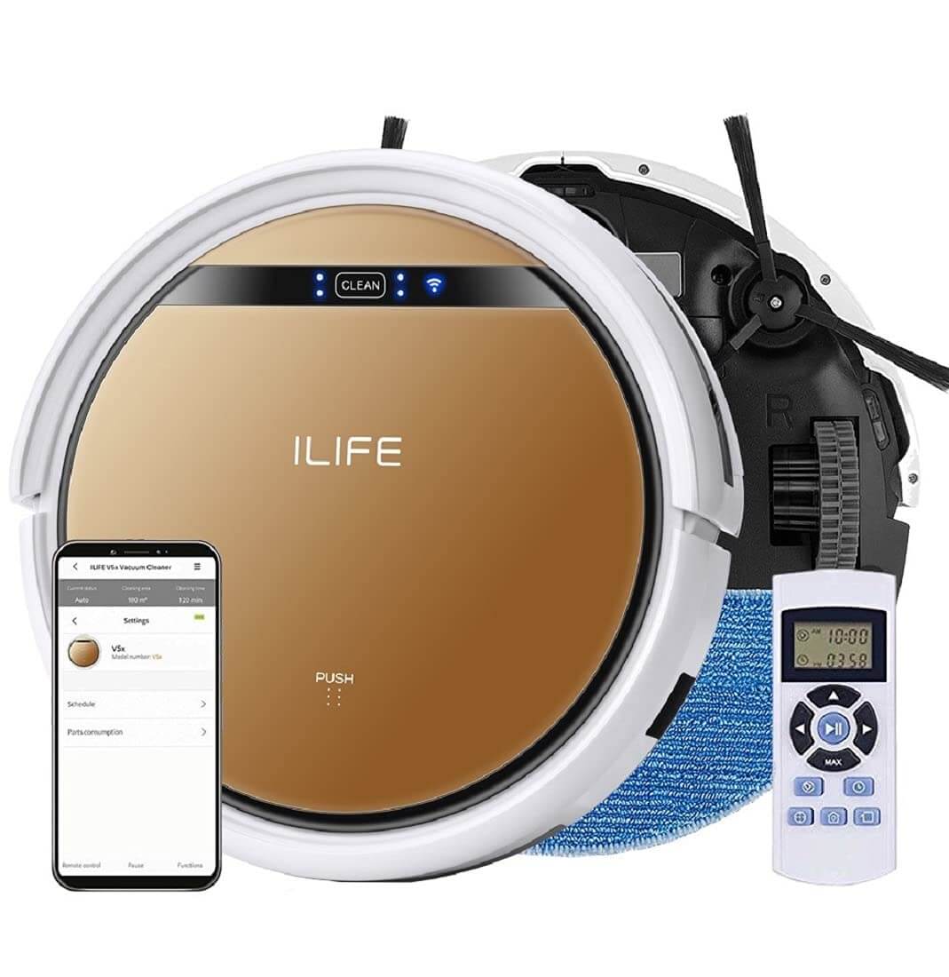 ILIFE V5s Pro with App, WiFi, Smart 2-in-1 Robotic Vacuum Cleaner and Water  Mopping,Alexa & Google Home Enabled, Slim, Automatic Self-Charging, Home, 