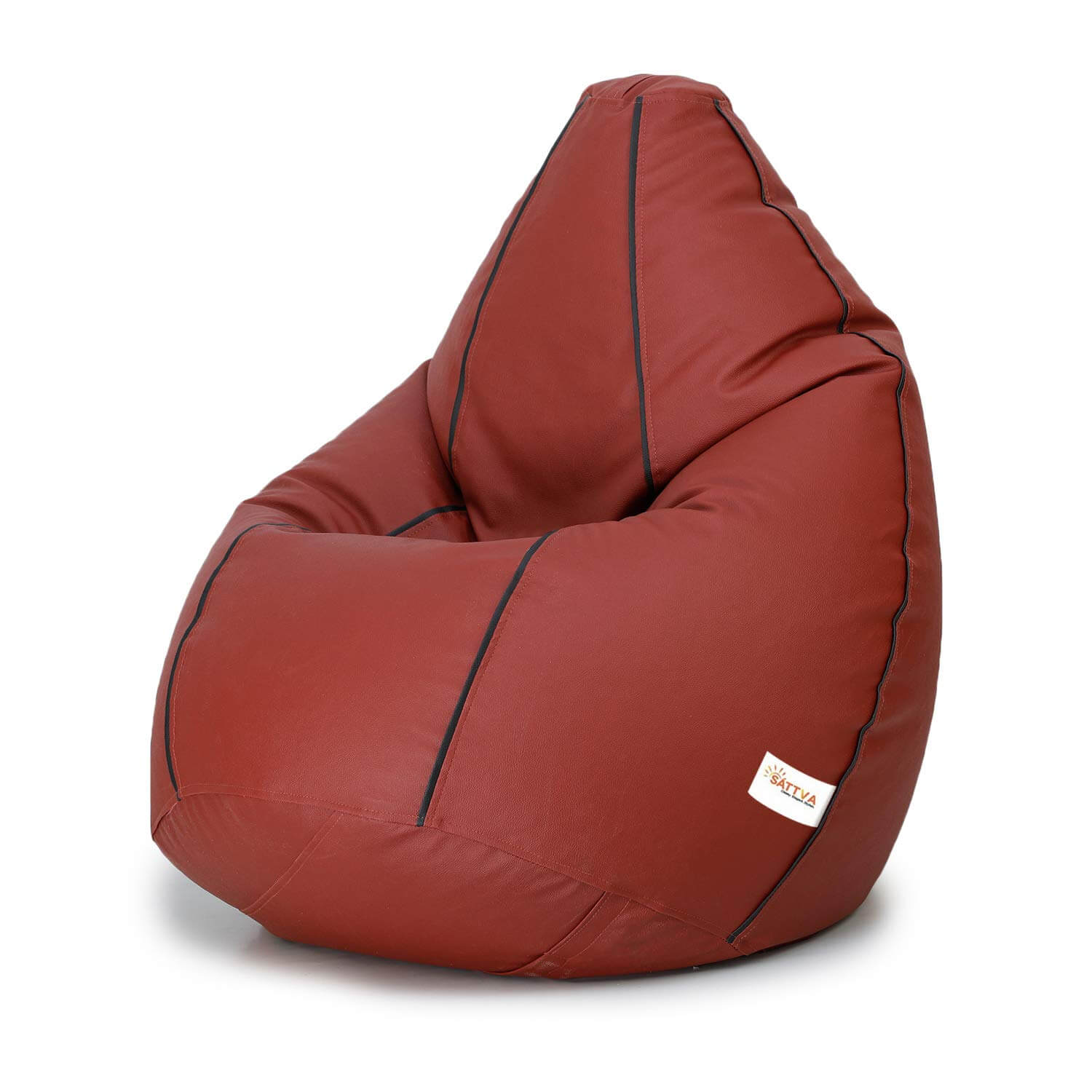 SATTVA Classy.Elegant.Stylish Classic 3XL Bean Bag Filled with Beans  (Colour -Tan with Black Piping) - Hungamastart | Online Shopping