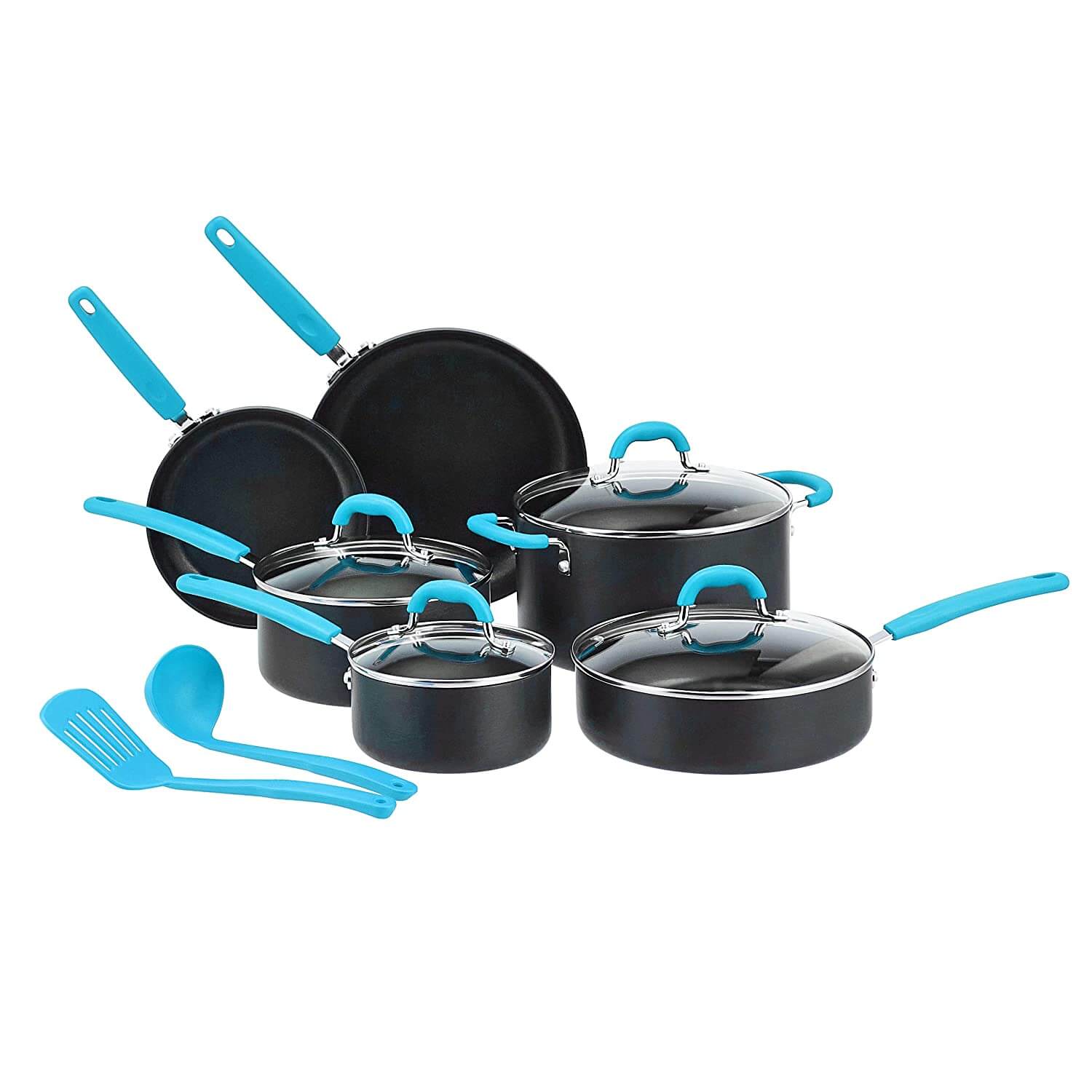 Country Kitchen country kitchen induction cookware sets - 8 piece nonstick  cast aluminum pots and pans with bakelite handles - non-toxic - sp