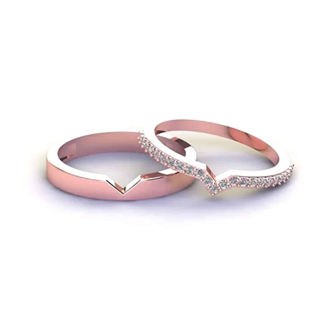 Buy quality 18kt Rose Gold Couple Ring RH-cPR 001 in Ahmedabad