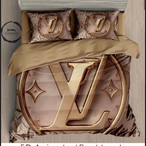 Premium Brand 5 D LV printing King Size 108×108 Inches