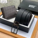 Mens Montblanc Wallet with Belt Combo set Replica