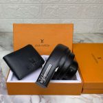 Louis Vuitton Belt and Wallet for Men Leather Combo Pack for Men Gift Replica