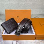Louis Vuitton Belt and Wallet for Men Leather Combo Pack for Men Gift Replica