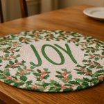 Jute Round Printed Mat  Eco Friendly Living Room Bedroom Dining & Home D?cor