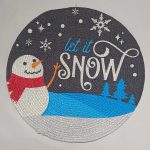 Jute Round Printed Mat  Eco Friendly Living Room Bedroom Dining & Home D?cor