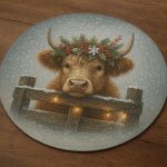 Jute Round Printed Mat  Eco Friendly Living Room Bedroom Dining & Home D?cor