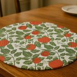 Jute Round Printed Mat  Eco Friendly Living Room Bedroom Dining & Home D?cor