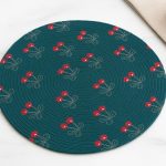 Jute Round Printed Mat  Eco Friendly Living Room Bedroom Dining & Home D?cor