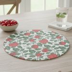 Jute Round Printed Mat  Eco Friendly Living Room Bedroom Dining & Home D?cor