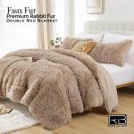 Smoofy Faux Fur Plush King Size Comforter Set Size 90*100 inches