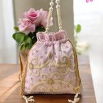 Womens Embroidered Pearl Potli Bag Wedding Drawstring Purse Traditional Bridal Handbag for Gift Festive Use