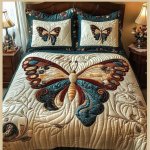 Faux Quilting Effects Digital Prints Super King Size 7D Multicolor 11 110x136