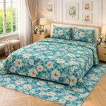 Makhmal 7D digital print king size bed sheet set 108*131
