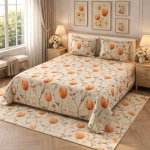 Makhmal 7D digital print king size bed sheet set 108*120